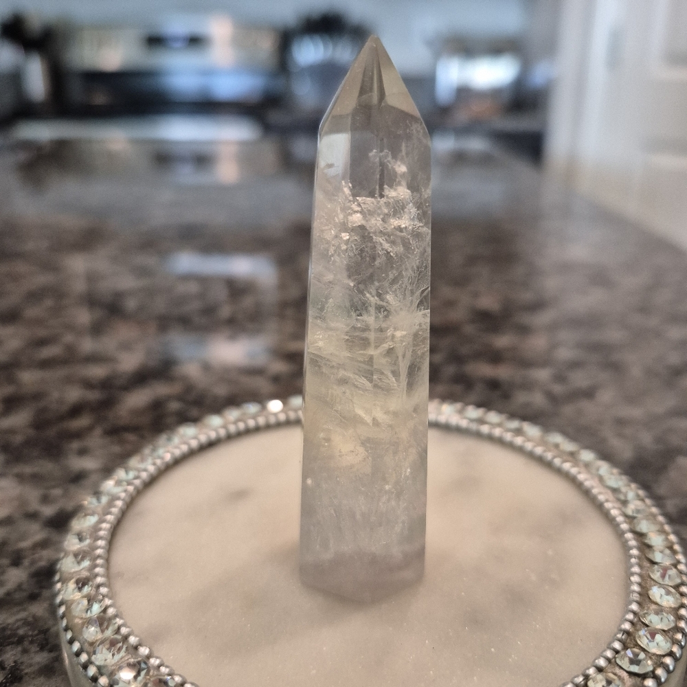 Natural Fluorite Crystal Point Obelisk Tower #I - Picture 4 of 9